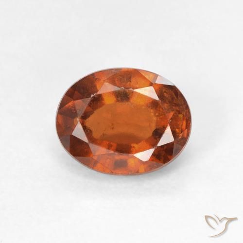 1.37ct Naturale Arancione scuro Granato hessonite, Ovale, VS