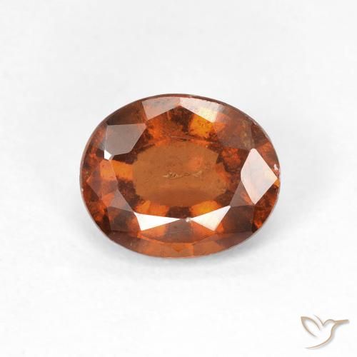 1.50ct Naturale Arancione scuro Granato hessonite, Ovale, VS