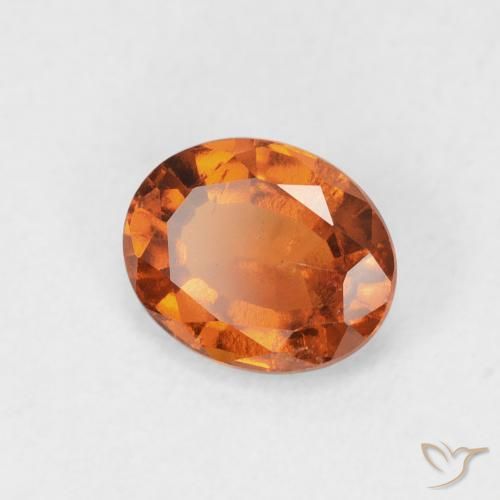 Granato hessonite Arancione scuro naturale da 1.28 ct, Ovale, VS