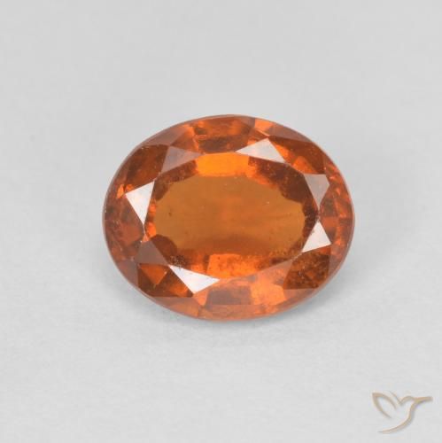 1.37ct Naturale Arancione rossastra Granato hessonite, Ovale, VS