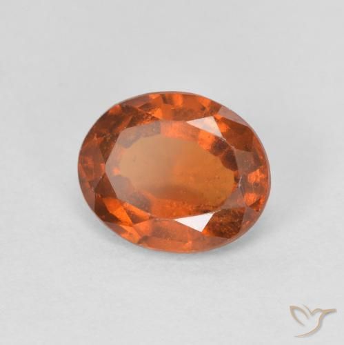 Granato hessonite Arancione rossastra naturale da 1.37 ct, Ovale, VS