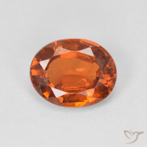 1.53ct Naturale Arancione rossastra Granato hessonite, Ovale, VS