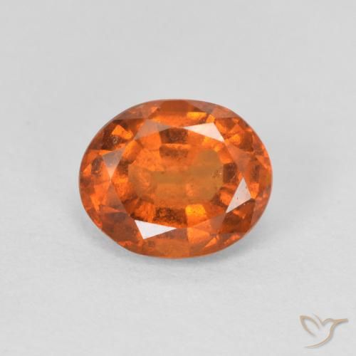 1.39ct Naturale Arancione scuro Granato hessonite, Ovale, VS