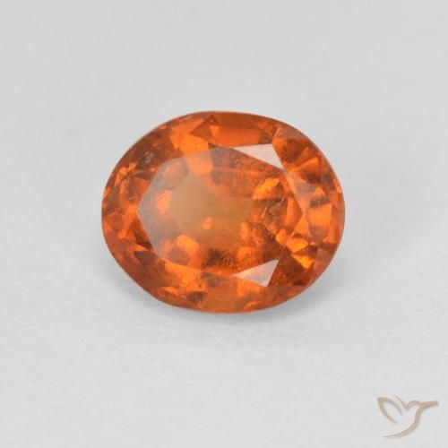 Granato hessonite Arancione scuro naturale da 1.39 ct, Ovale, VS