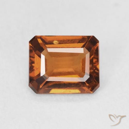 1.18ct Naturale Arancio Medio Granato hessonite, Taglio smeraldo, VVS-VS