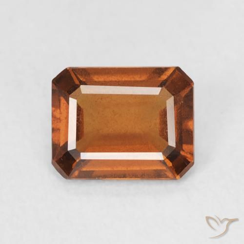 1.27ct Naturale Medium Dark-Orange Granato hessonite, Taglio smeraldo, VVS-VS