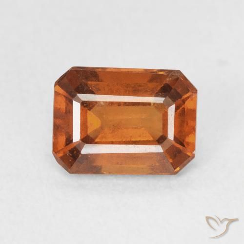 1.48ct Naturale Medium Dark-Orange Granato hessonite, Taglio smeraldo, VVS-VS