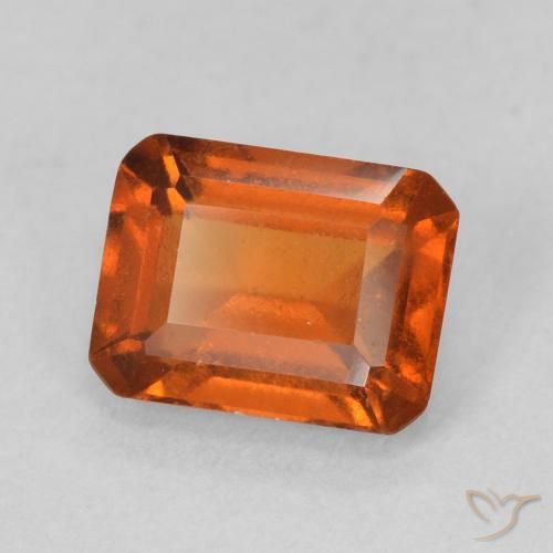 Granato hessonite Arancione rossastra naturale da 1.56 ct, Ottagonale / Taglio smeraldo, VS