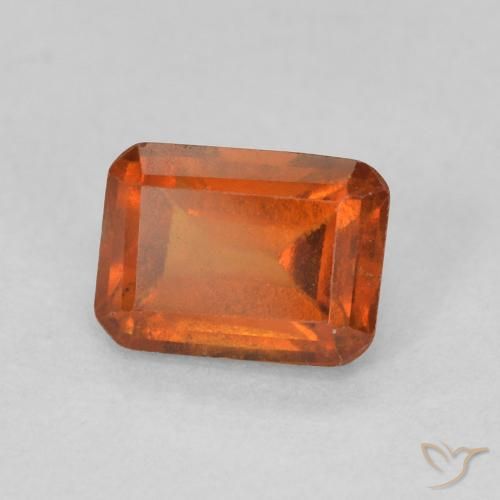 Granato hessonite Arancione rossastra naturale da 1.28 ct, Ottagonale / Taglio smeraldo, VS