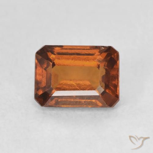1.38ct Naturale Arancione rossastra Granato hessonite, Taglio smeraldo, VS