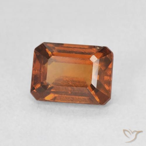 Granato hessonite Arancione rossastra naturale da 1.38 ct, Ottagonale / Taglio smeraldo, VS