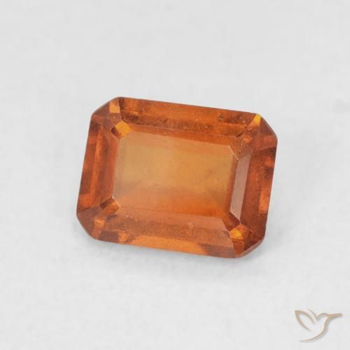 Granato hessonite Arancione scuro naturale da 0.90 ct, Ottagonale / Taglio smeraldo, VVS-VS