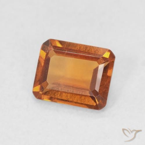 Granato hessonite Medium Dark-Orange naturale da 0.82 ct, Ottagonale / Taglio smeraldo, VVS-VS