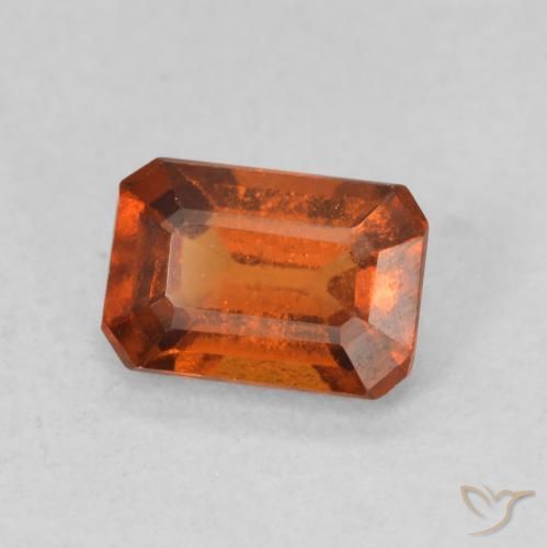 Granato hessonite Arancione scuro naturale da 0.90 ct, Ottagonale / Taglio smeraldo, VS