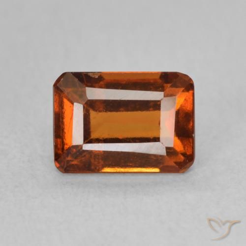 1.34ct Naturale Arancia Fuoco Granato hessonite, Taglio smeraldo, VS
