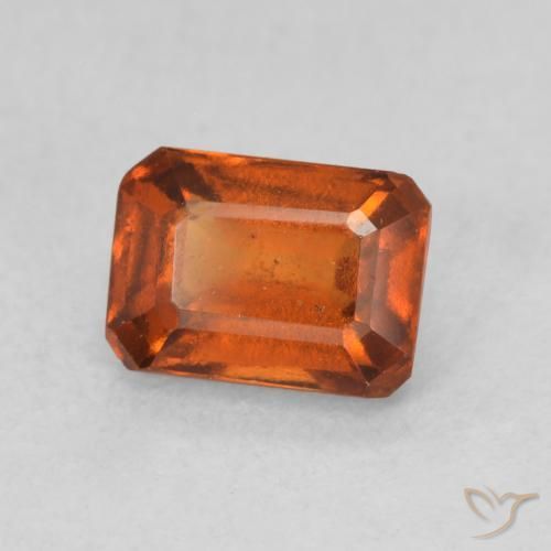 Granato hessonite Arancione rossastra naturale da 1.31 ct, Ottagonale / Taglio smeraldo, VS-SI
