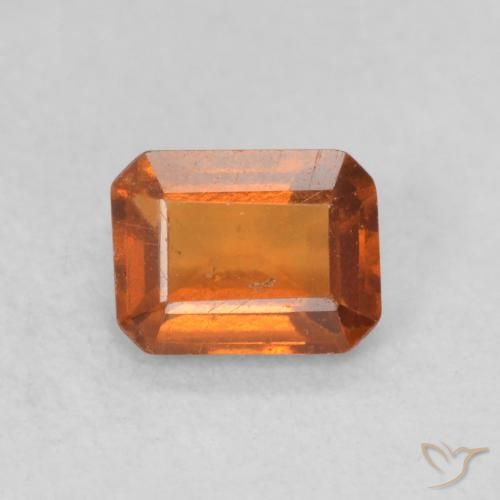 0.79ct Naturale Arancione scuro Granato hessonite, Taglio smeraldo, VS-SI