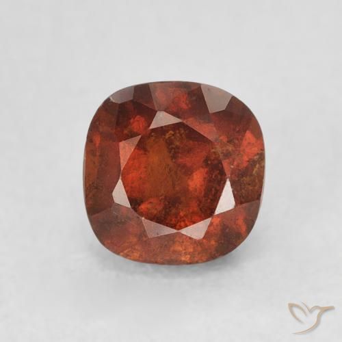 0.99ct Naturale Arancione rossastra Granato hessonite, Cuscino, VS