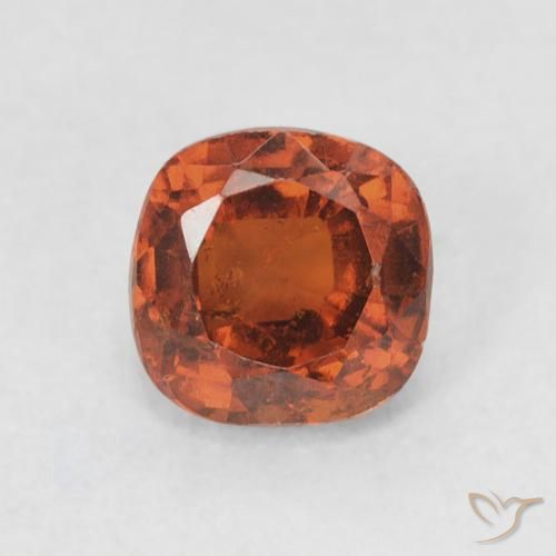 0.96ct Naturale Arancione rossastra Granato hessonite, Cuscino, VS