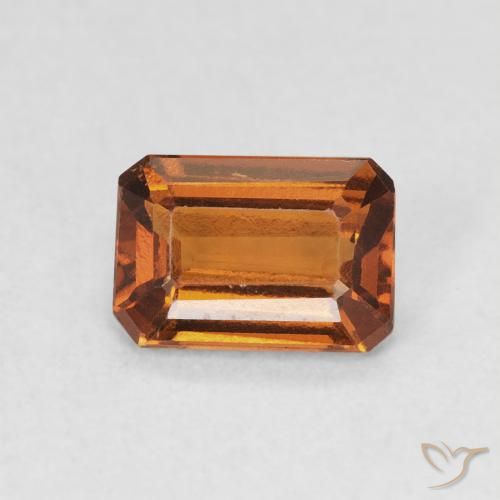 1.06ct Naturale Medium Dark-Orange Granato hessonite, Taglio smeraldo, VVS