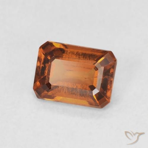 Granato hessonite Arancione rossastra naturale da 0.90 ct, Ottagonale / Taglio smeraldo, VVS