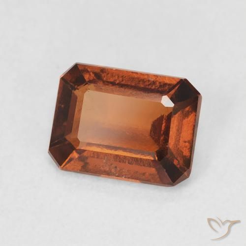 Granato hessonite Arancione scuro naturale da 1.42 ct, Ottagonale / Taglio smeraldo, VVS