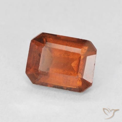 Granato hessonite Arancione rossastra naturale da 1.64 ct, Ottagonale / Taglio smeraldo, VS-SI