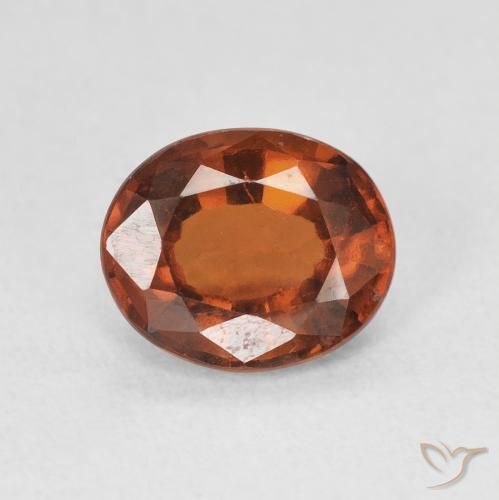 2.00ct Naturale Arancione scuro Granato hessonite, Ovale, VS