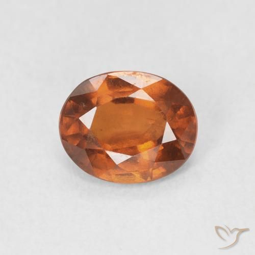 1.41ct Naturale Arancione rossastra Granato hessonite, Ovale, VS