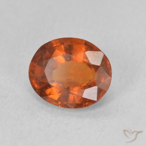 Granato hessonite Arancione rossastra naturale da 1.52 ct, Ovale, VS-SI