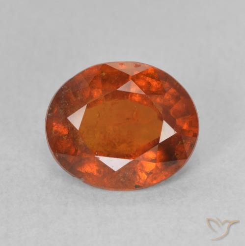 1.85ct Naturale Arancio Medio Granato hessonite, Ovale, VS-SI
