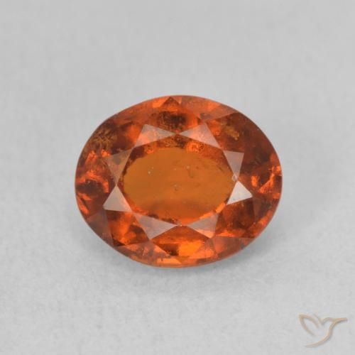 1.65ct Naturale Arancione rossastra Granato hessonite, Ovale, VS-SI