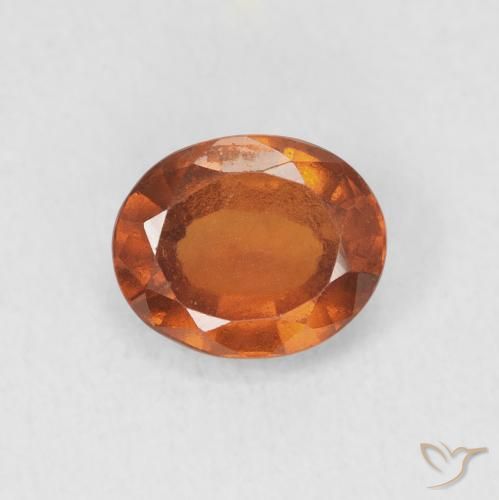 1.48ct Naturale Arancione rossastra Granato hessonite, Ovale, VS