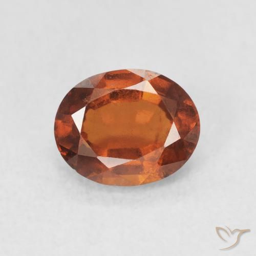 1.39ct Naturale Arancione Ambra Granato hessonite, Ovale, VS