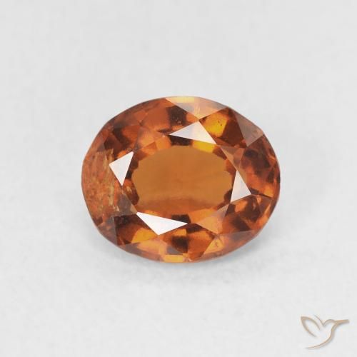 1.44ct Naturale Arancione Ambra Granato hessonite, Ovale, VS-SI