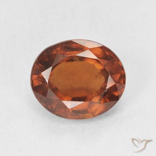 2.25ct Naturale Arancione scuro Granato hessonite, Ovale, VS