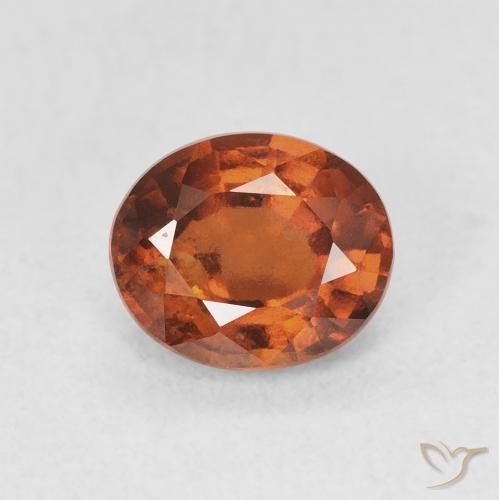 1.65ct Naturale Arancione scuro Granato hessonite, Ovale, VVS-VS