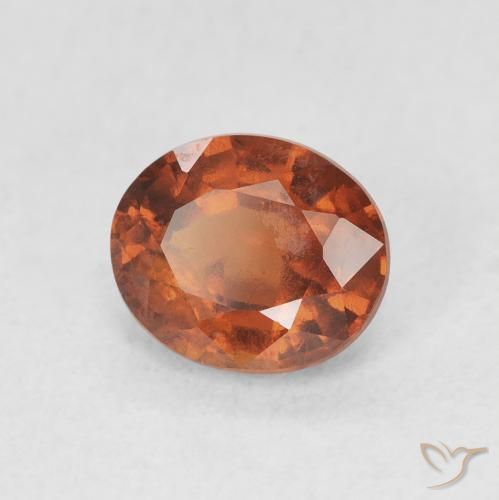 Granato hessonite Arancione scuro naturale da 1.65 ct, Ovale, VVS-VS