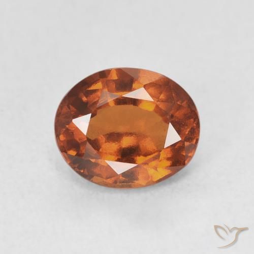 1.74ct Naturale Arancione rossastra Granato hessonite, Ovale, VVS-VS