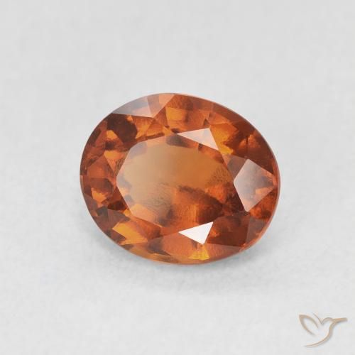 Granato hessonite Arancione rossastra naturale da 1.74 ct, Ovale, VVS-VS