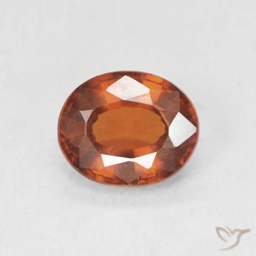1.57ct Naturale Arancione Ambra Granato hessonite, Ovale, VVS-VS