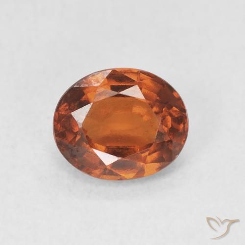 1.65ct Naturale Arancione rossastra Granato hessonite, Ovale, VVS-VS