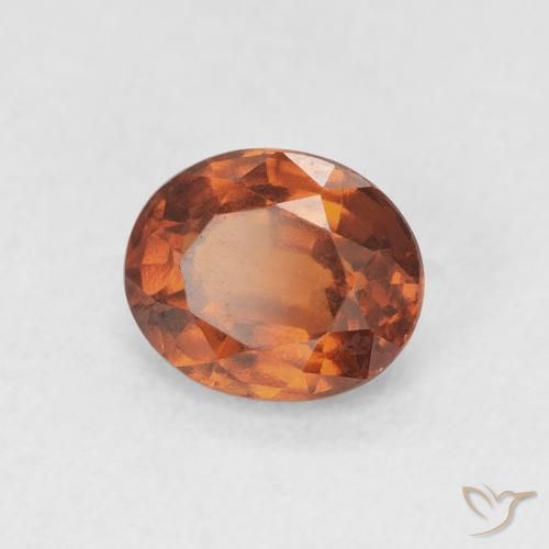 Granato hessonite Arancione rossastra naturale da 1.65 ct, Ovale, VVS-VS
