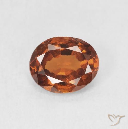 1.17ct Naturale Arancione rossastra Granato hessonite, Ovale, VVS-VS