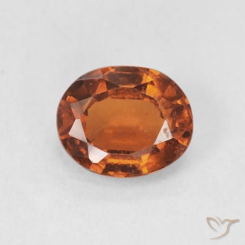 1.48ct Naturale Arancione scuro Granato hessonite, Ovale, VS-SI