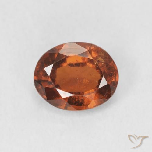 1.35ct Naturale Arancione scuro Granato hessonite, Ovale, VS-SI