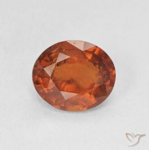 1.99ct Naturale Arancione rossastra Granato hessonite, Ovale, VS-SI