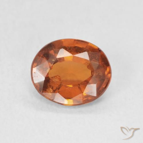1.37ct Naturale Arancione scuro Granato hessonite, Ovale, VS-SI
