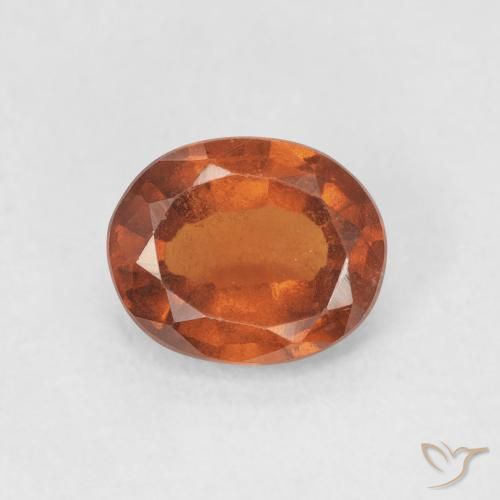 1.56ct Naturale Arancione scuro Granato hessonite, Ovale, VS-SI