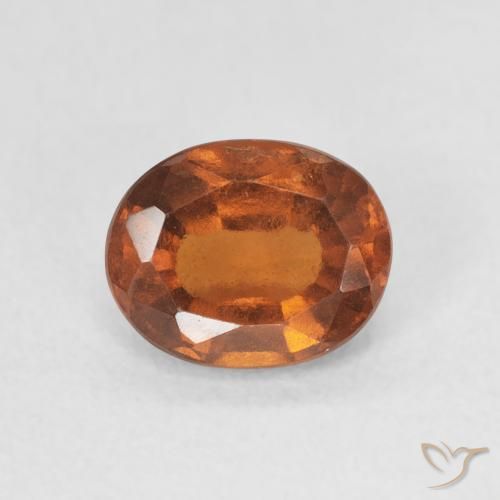 1.13ct Naturale Arancione scuro Granato hessonite, Ovale, VVS-VS